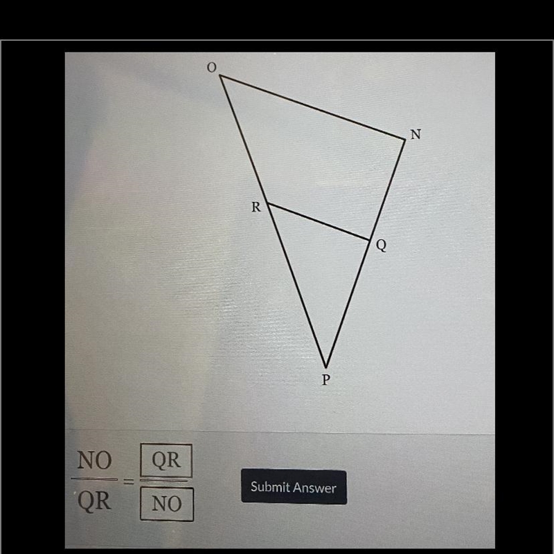 Given ΔNOP ~QRP. enter segments in tye blanks provided that would results in a true-example-1