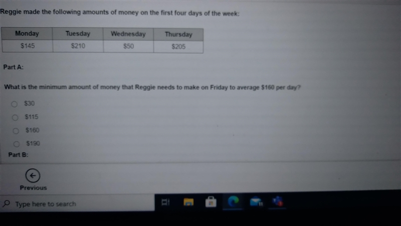 What is the minimum amount of money that Reggie needs to make on friday to average-example-1