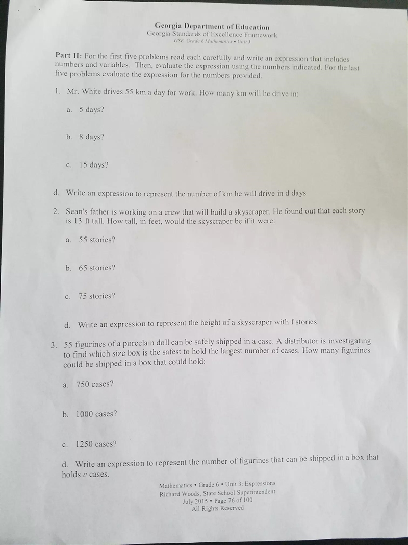 part 2...write an expression that includes numbers and variables...hello I'm a 7th-example-1