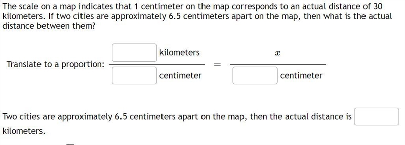 The scale on a map indicates that 1 centimeter on the map corresponds to an actual-example-1