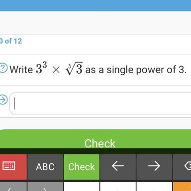 Write ____ as a single power of 3-example-1