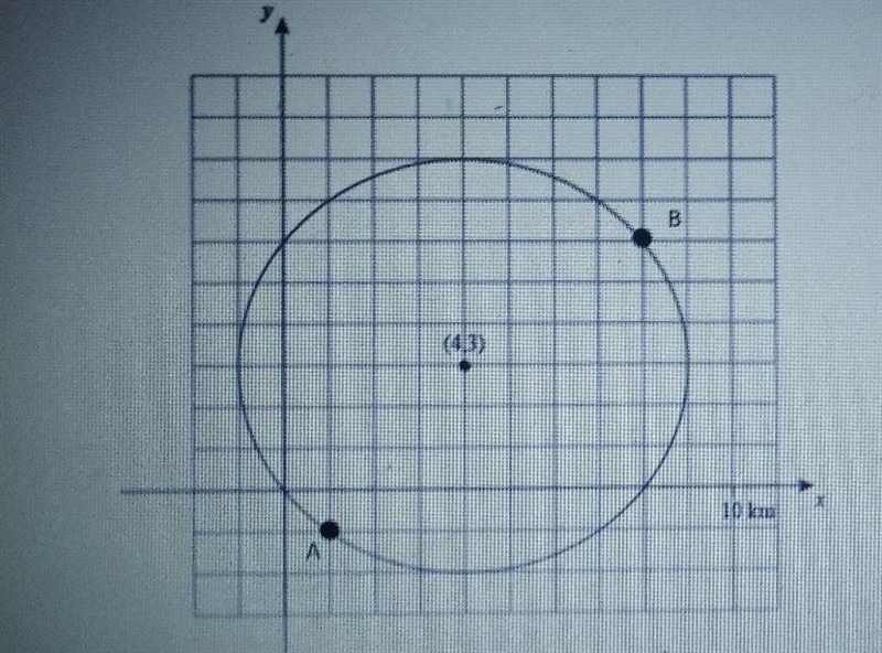 In the coordinate plane above, there is a circle with center at point (4) are A(1, -1) and-example-1