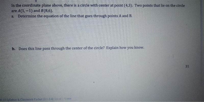 In the coordinate plane above, there is a circle with center at point (4) are A(1, -1) and-example-2