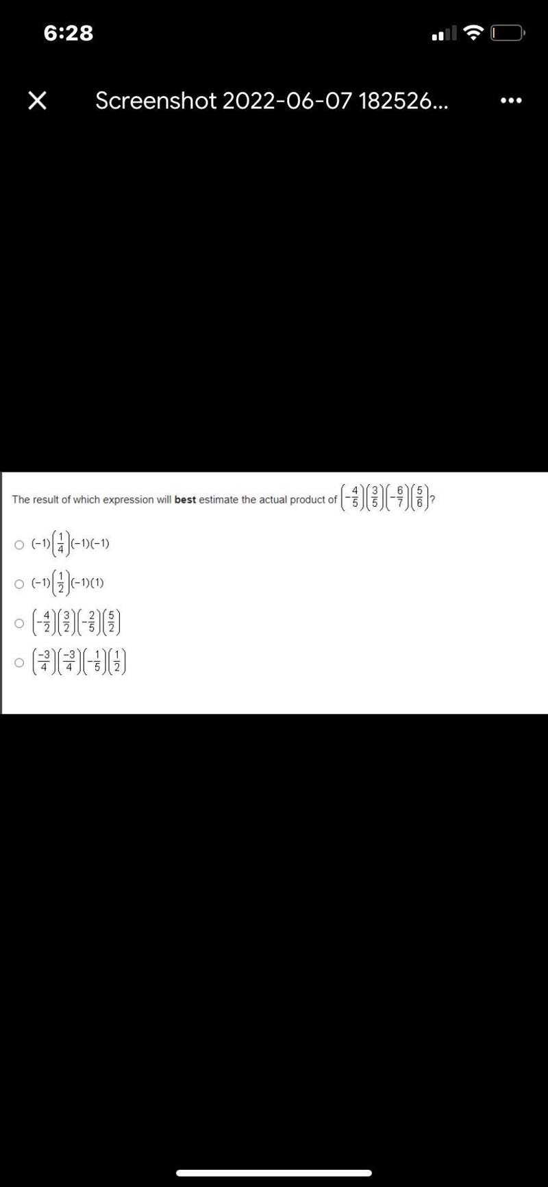 The result of which expression will best estimate the actual product ofO(-1)(-1O(-1)(1)- OMark-example-1