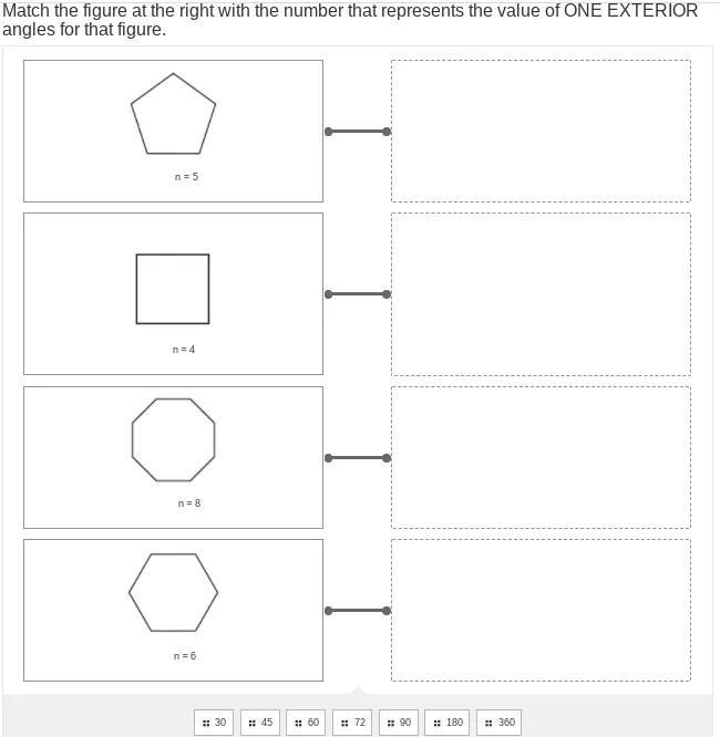 Match the figure at the right with the number that represents the value of one exterior-example-1