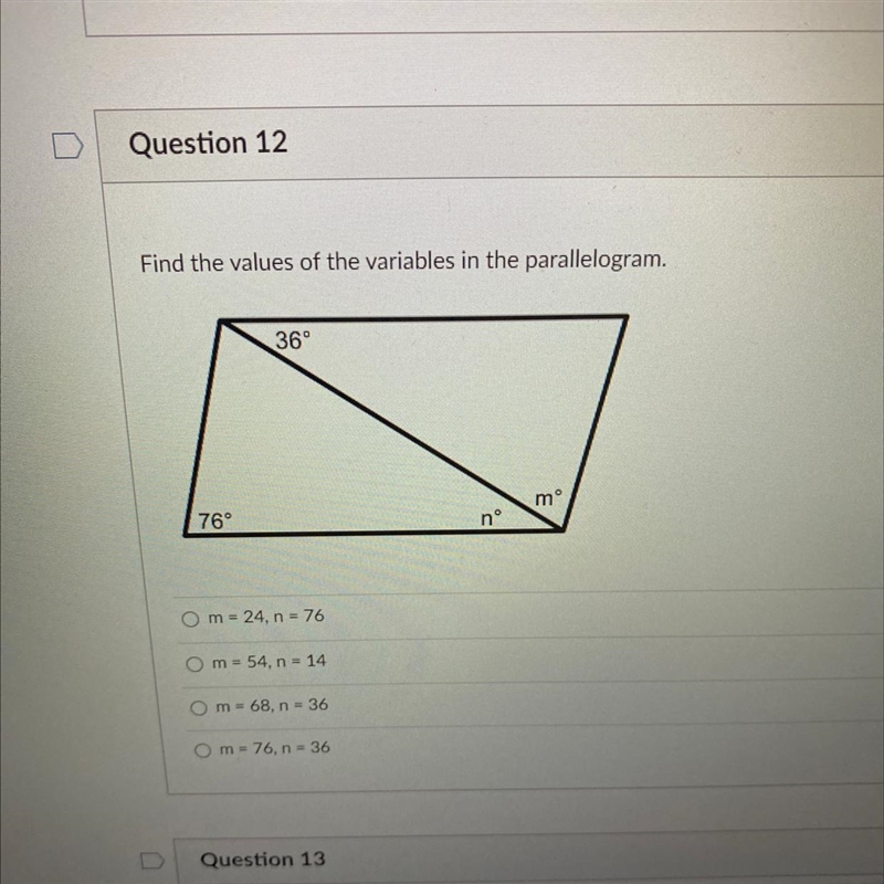 Find the values of the variables in the parallelogram. please help asap tysm-example-1