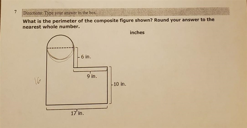 Can you help me find the perimeter of this composite figure? Thanks :)))-example-1