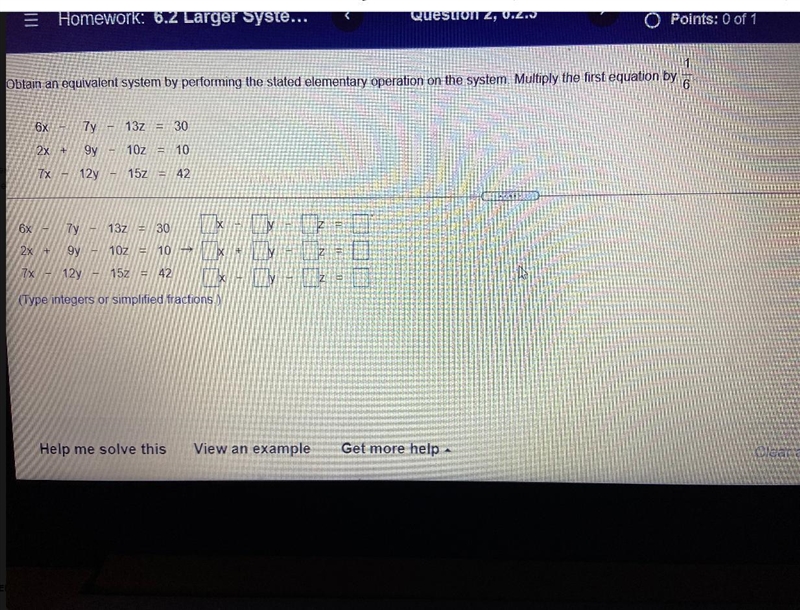 Obtain an equivalent system by performing the stated elementary operation on the system-example-1