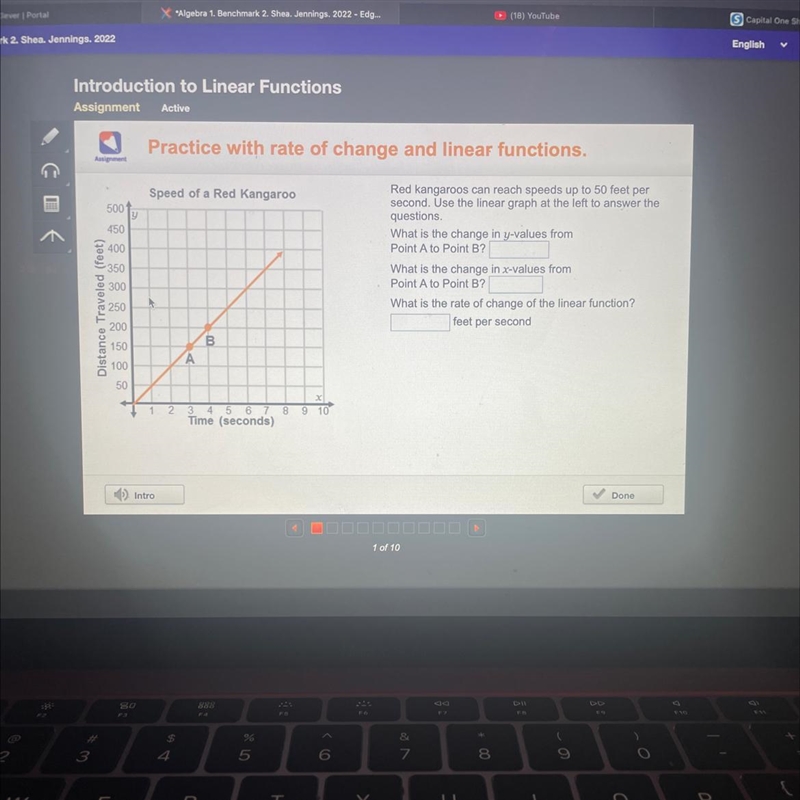 What is the change in y values from point a to point b What is the change in x values-example-1