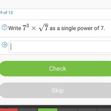 Write ____ as a single power of 7-example-1