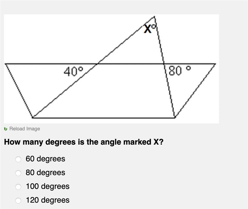 How many degrees is the angle marked X?-example-1