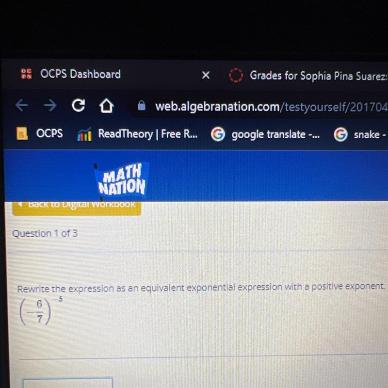 Rewrite the expression as an equivalent exponential expression with a positive exponent-example-1