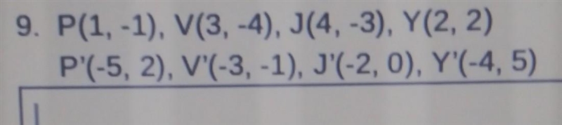 write the rule for the translation given the coordinates of the pre-mimage and the-example-1