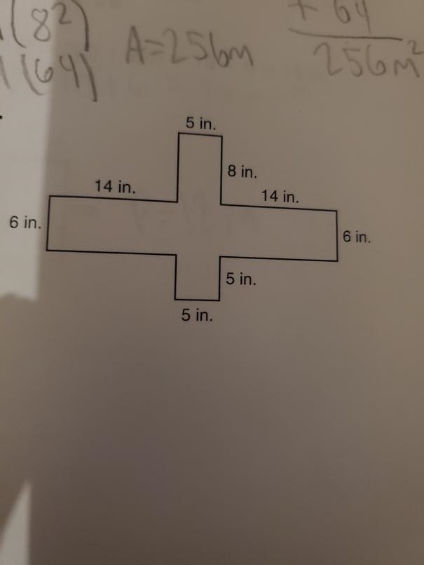 What is the area 5 in. 8 in. 14 in. 14 in. 6 in. 6 in. 5 in. 5 in.-example-1