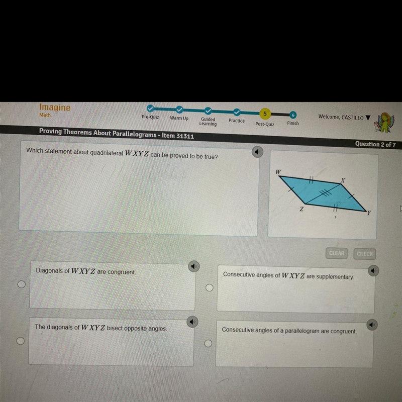 Which statement about quadrilaterals WXYS can be proved to be true?-example-1