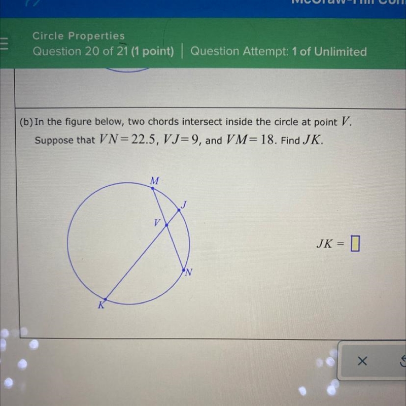 in the figure below, two chords intersect inside the circle at point V. suppose that-example-1