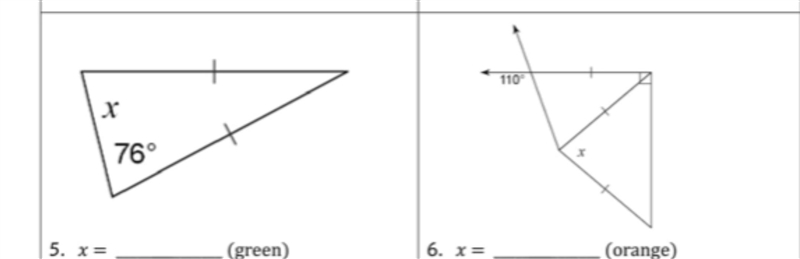 5. x= (green) 6. x= (orange)-example-1