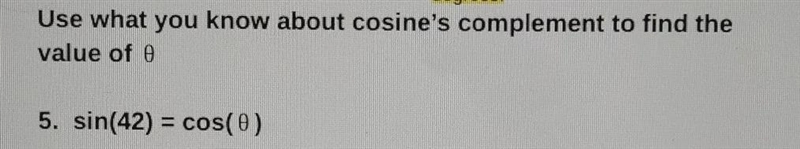 Use what you know about cosine's complement to find the value.-example-1