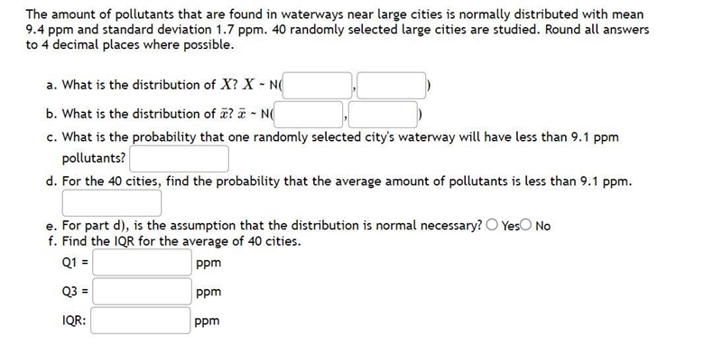 The amount of pollutants that are found in waterways near large cities is normally-example-1