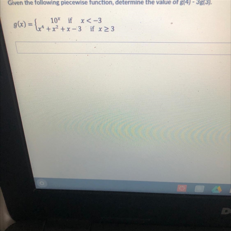 Given the following piecewise function, determine the value of g(4) - 3g(3).10%ifx-example-1