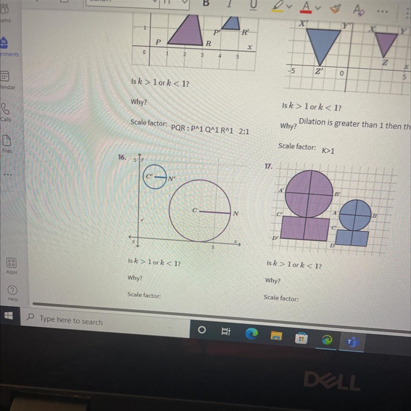 Each problem shows two similar figures. For each pre-image and imagine indicate wether-example-1