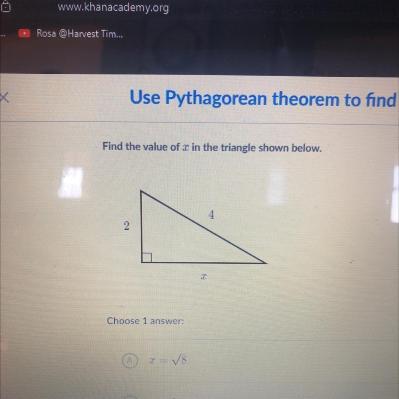 Find the value of x in the triangle shown below.-example-1