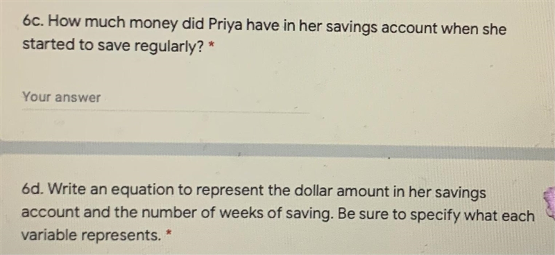 6. The graph shows how much money Priya has in her savings account weeksafter she-example-2