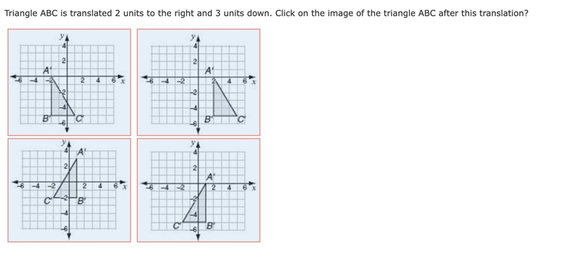 Look at this diagram. (the one below) Triangle ABC is translated 2 units to the right-example-2