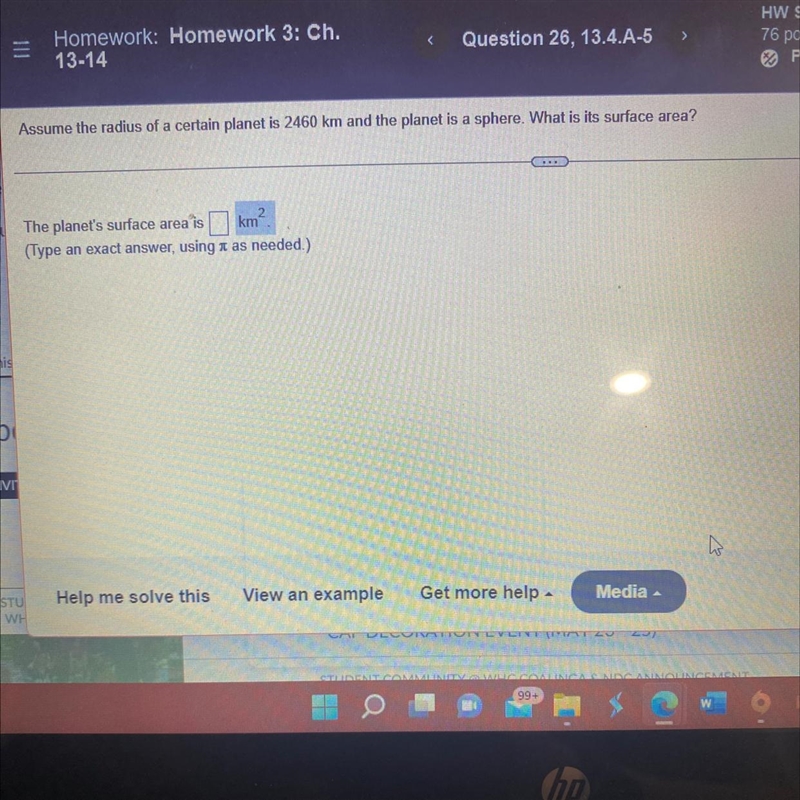 Assume the radius of a certain planet is 2460 km and the planet is a sphere. What-example-1