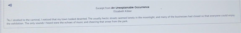 HELP ME OUT PLS!!!!!!! 1) Why was the narrator surprised when she walked to the carnival-example-1