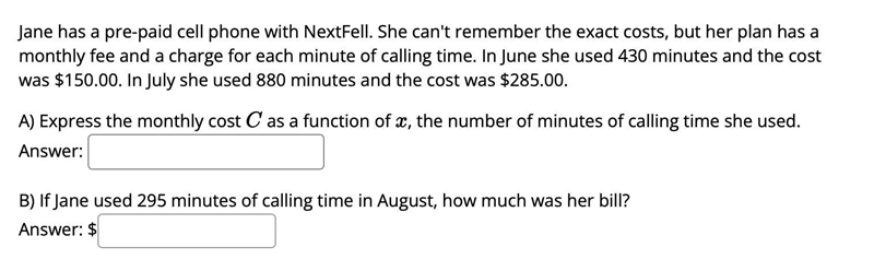 Jane has a pre-paid cell phone with NextFell. She can't remember the exact costs, but-example-1