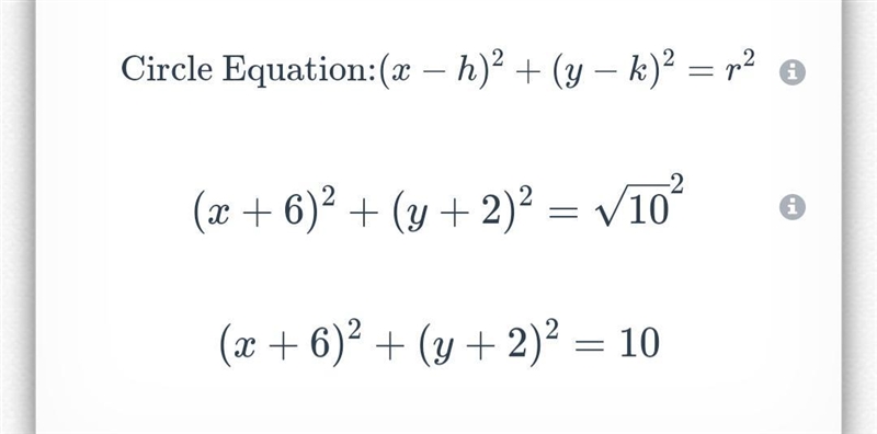 Determine the equation of the circle graphed below in the photo! Equation should look-example-2