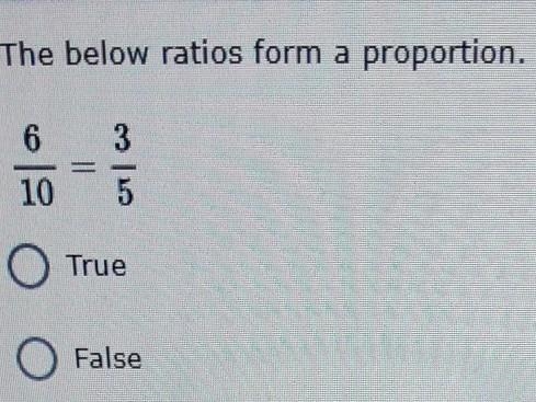 1. The below ratios form a proportion. Please help me. ​-example-1