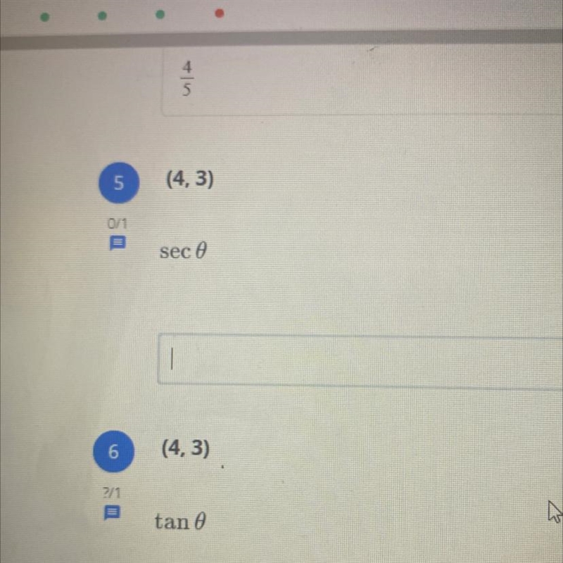 Those 2 questions I need help with . find sec θ and tanθ-example-1