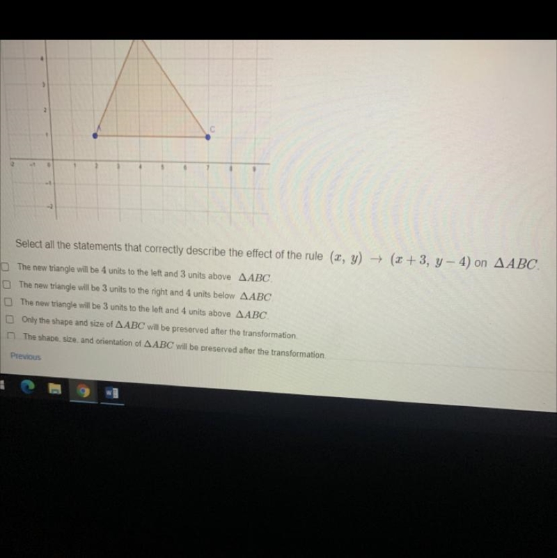 Select all statements that correctly describe the effect of the rule (x,y)> (x-example-1