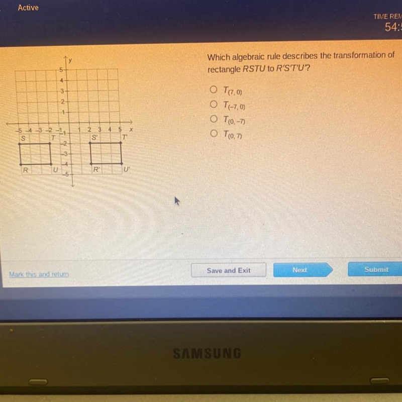 S R 4 3- 3 24 --5-4-3-2-11. 4+ Mark this and return -2- -3- 234 5 X T S' R Which algebraic-example-1