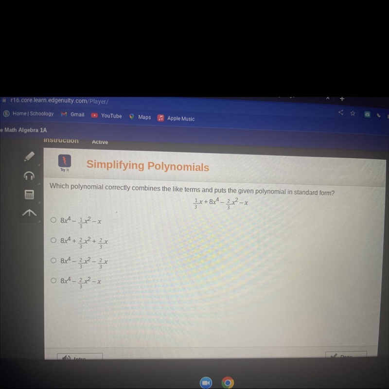 Which polynomial correctly combines the like terms and puts the given polynomial in-example-1