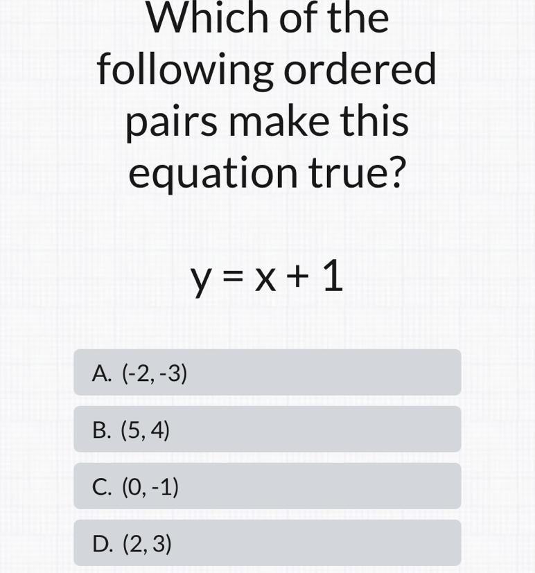 Which of the following ordered pairs make this equation true?-example-1