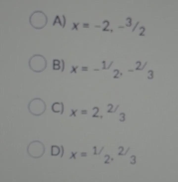 Find a solution of the quadratic equation.6x squared + 7x + 2 =0-example-1