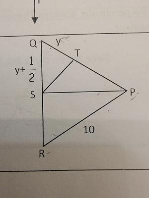 In thr figure,, PQ =PR, and PS & ST are medians. What QT and QR-example-1