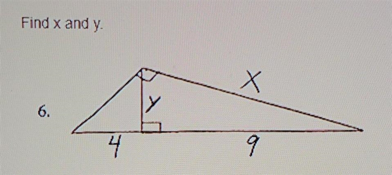 How do I find sides x and y on this triangle where i am only given 2 sides-example-1