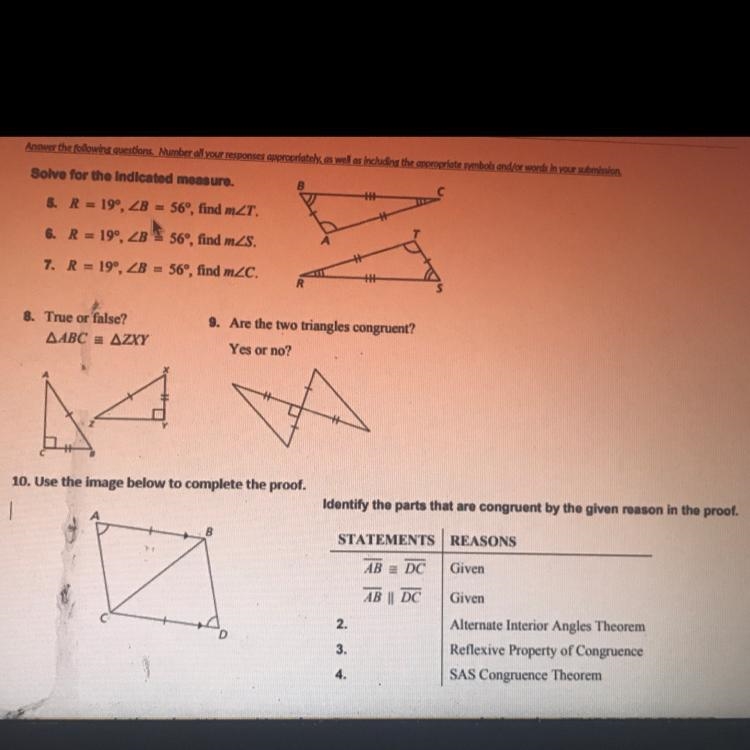 propriate symbols and/or words in your submissionSolve for the indicated measure.5. R-example-1