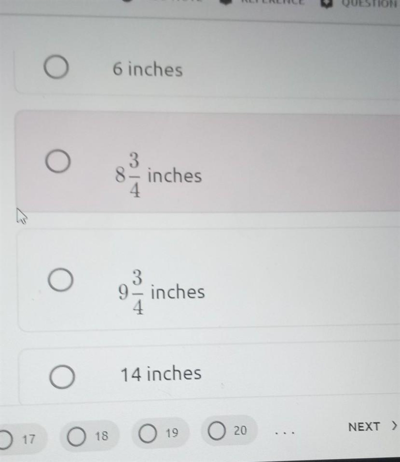 Question: The diameter of the handle of a softball bat is 1 3/4 inches of the diameters-example-1