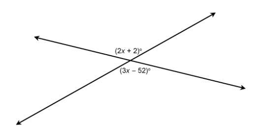 PLEASE HELP Item 2 What is the value of x? Enter your answer in the box. x = Two intersection-example-1