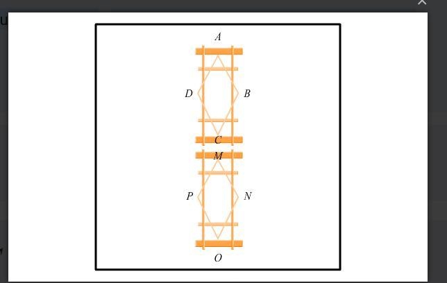 Sherri’s trellis is shown. If rhombus ABCD and rhombus MNOP are ≅ rhombi, which angles-example-1