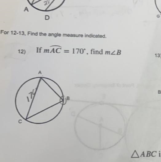 If mÃc=170° Find mLB-example-1