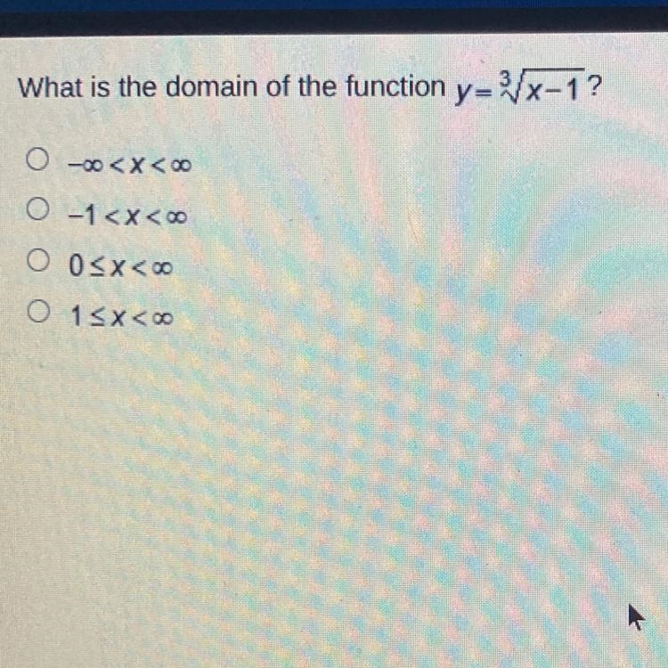 What is the domain of the function yx-1?O-0-example-1