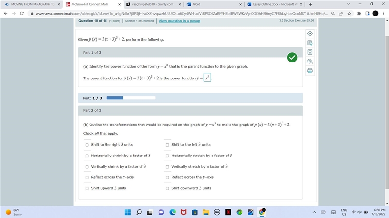 Need help with this question please parts 2 and 3-example-1