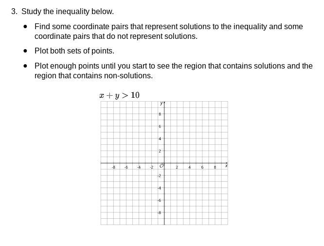 3. Study the inequality below.Find some coordinate pairs that represent solutions-example-1