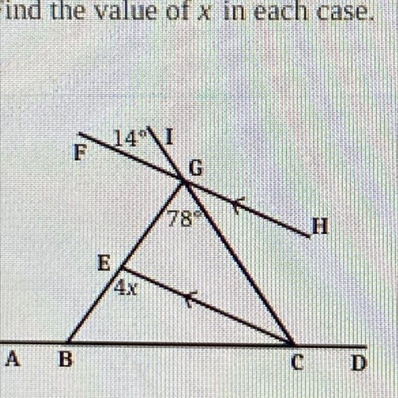 Find the value of x in each case-example-1